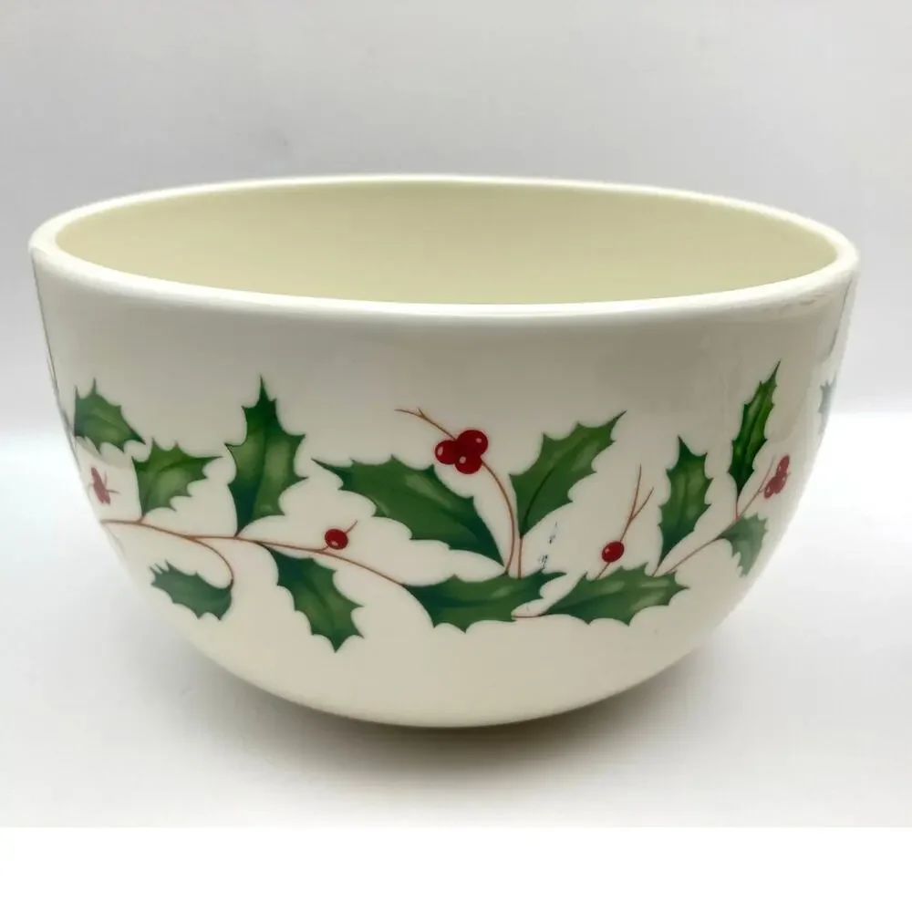 Lenox Holiday Holly Berry Medium Serving Bowl and Small Bowl with Lid *READ*